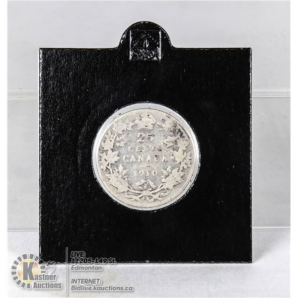 1910 EDWARD VII SILVER CANADA 25 CENT
