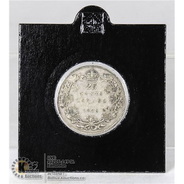 1928 GEORGE V SILVER CANADA 25 CENT
