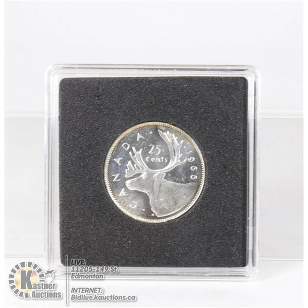 BRILLIANT UNCIRCULATED 1966 SILVER 25 CENT
