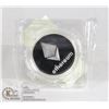 Image 1 : SILVER PLATED ETHEREUM COIN IN ROTATING CASE