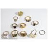Image 1 : LOT OF TEN ASSORTED VINTAGE RINGS COSTUME ETC