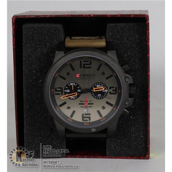 NEW CURREN MANS WATCH WITH LEATHER BROWN STRAP