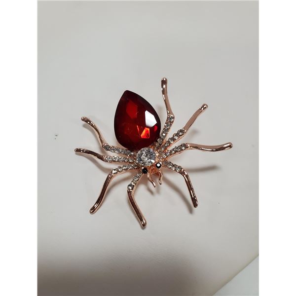 SPIDER RHINESTONE BROOCH