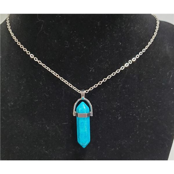TURQUIOSE  2 POINT CHAKRA STONE NECKLACE