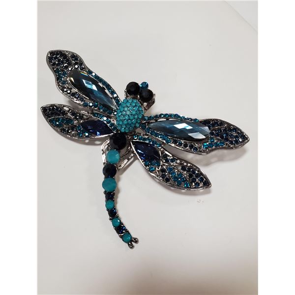 DRAGONFLY RHINESTONE BROOCH