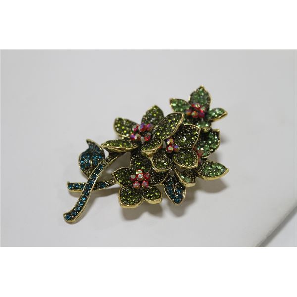 FLOWER BOUQUET RHINESTON BROOCH