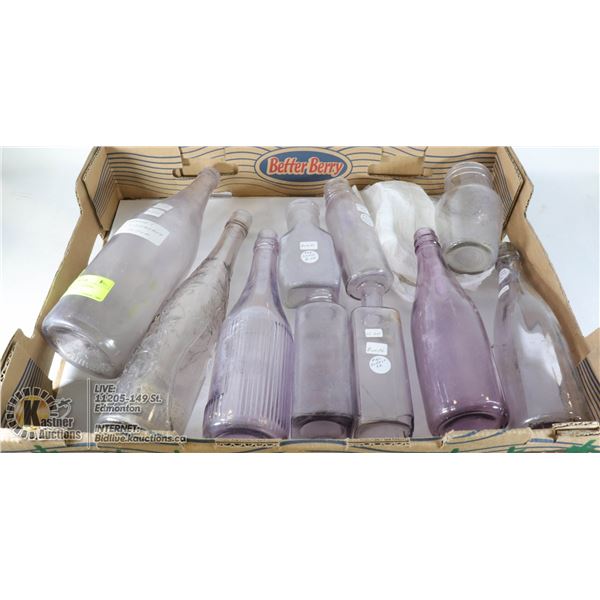 ANTIQUE BOTTLES TURNING PURPLE AMETHYST