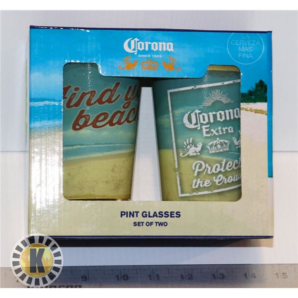NEW 2PC CORONA PINT GLASS SET