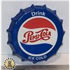 Image 1 : NEW 8.5" DIAMETER METAL PEPSI COLA BOTTLE CAP