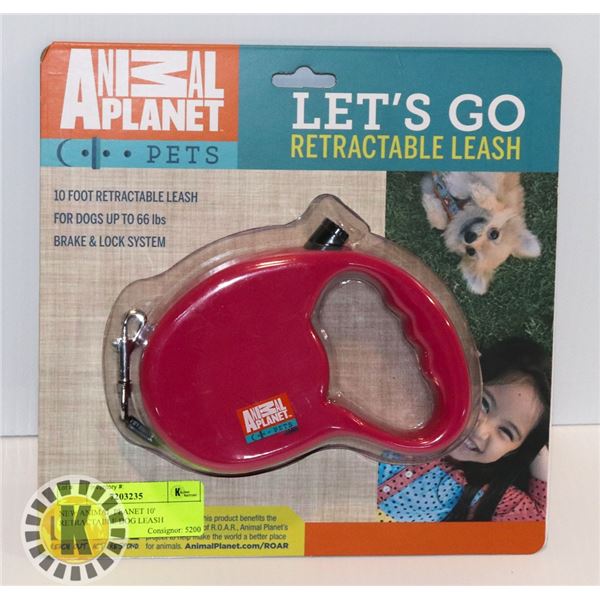 NEW ANIMAL PLANET 10' RETRACTABLE DOG LEASH