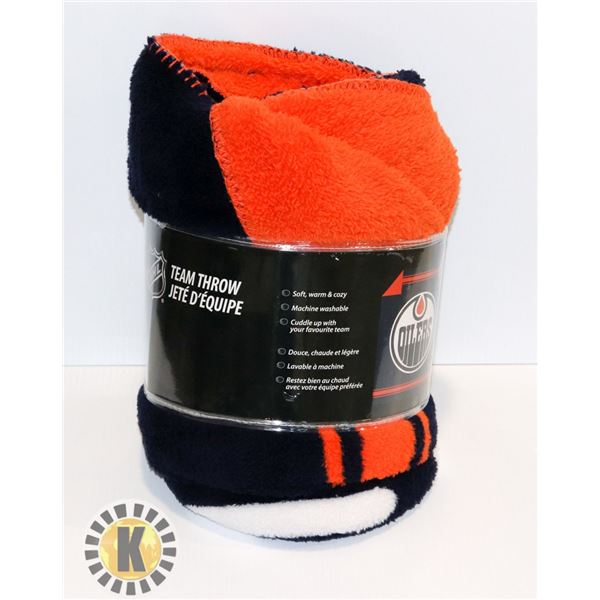 NEW EDMONTON OILERS 50" X 60" THROW BLANKET