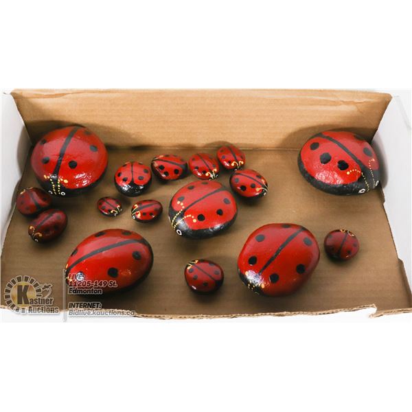 GARDEN STONE LADY BUG FAMILY