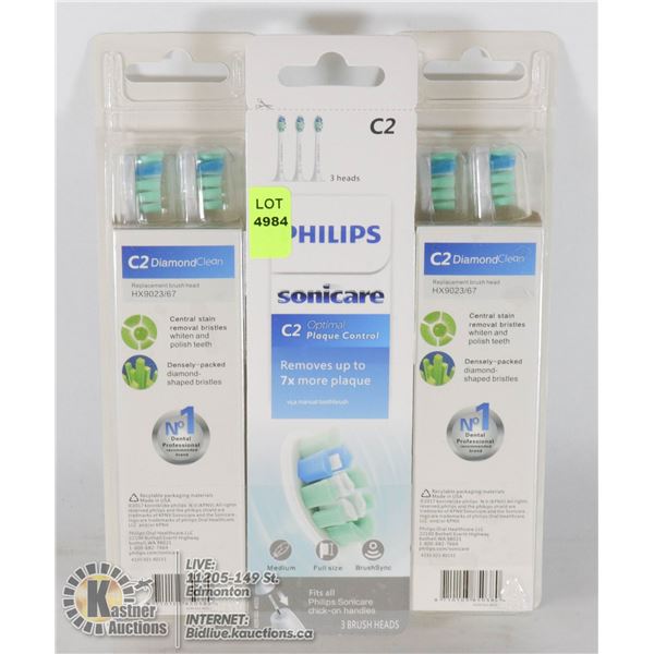 LOT OF 9 PHILIPS SONICARE BRUSH HEADS