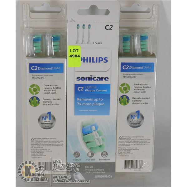 LOT OF 9 PHILIPS SONICARE BRUSH HEADS