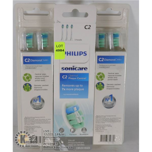 LOT OF 9 PHILIPS SONICARE BRUSH HEADS