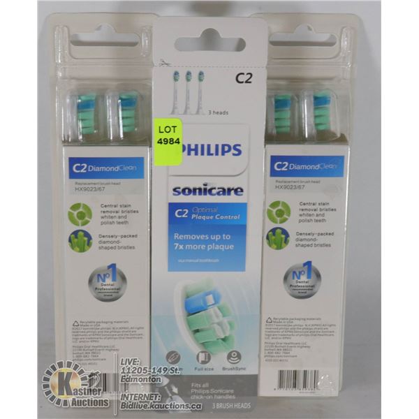 LOT OF 9 PHILIPS SONICARE BRUSH HEADS