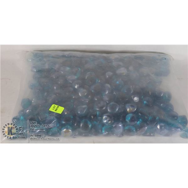 BAG OF DECORATIVE GLASS ROCKS