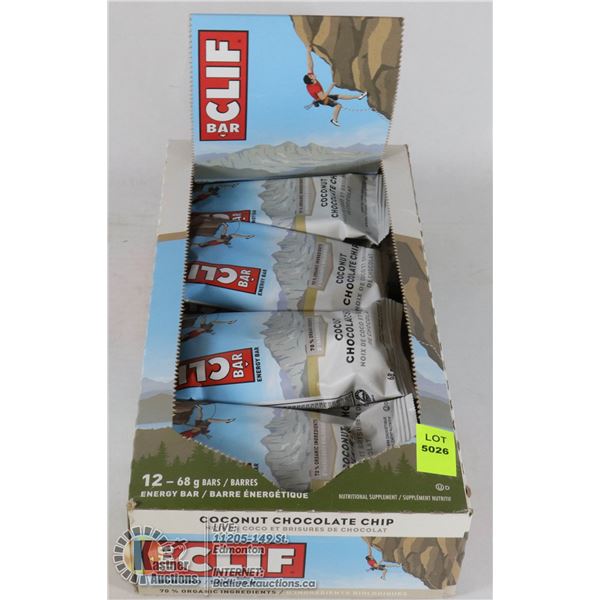 CASE OF CLIFF BARS COCNUT CHOC CHIP