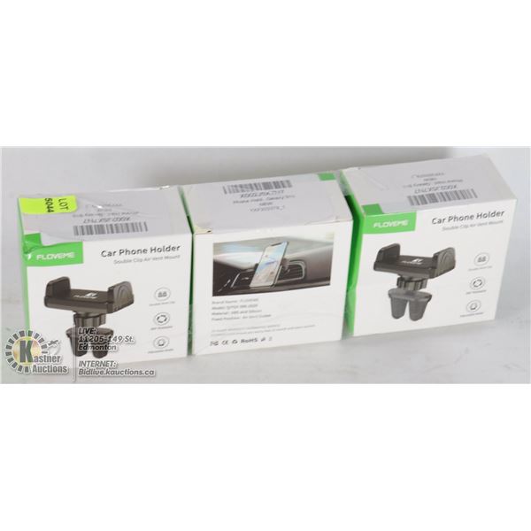 LOT OF 3 CAR PHONE HOLDER