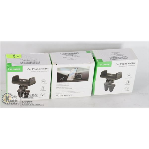 LOT OF 3 CAR PHONE HOLDER