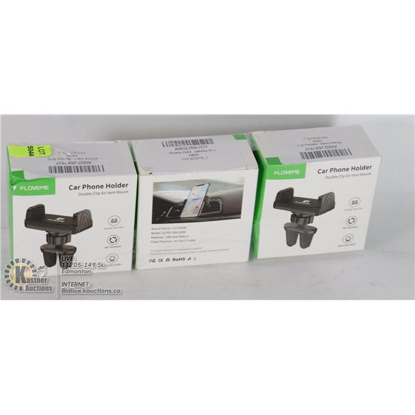 LOT OF 3 CAR PHONE HOLDER