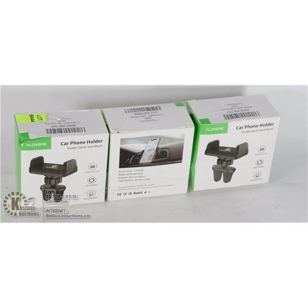 LOT OF 3 CAR PHONE HOLDER
