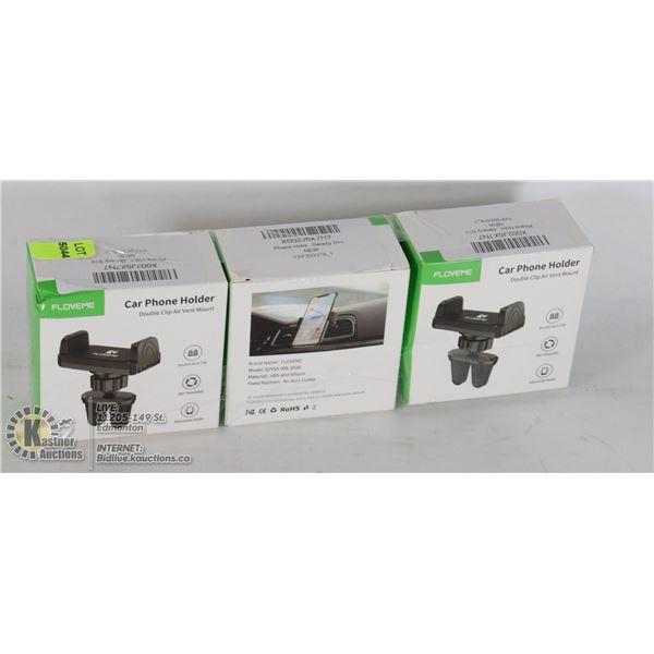 LOT OF 3 CAR PHONE HOLDER