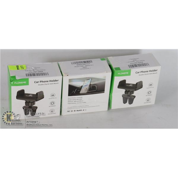LOT OF 3 CAR PHONE HOLDER