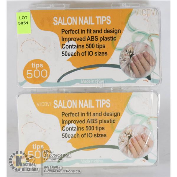 LOT OF 2 SALON NAIL TIPS - 500 TIPS