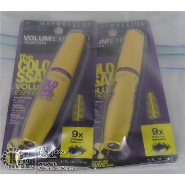 2 MAYBELLINE CLASSIC BLACK COLOSSAL VOLUME