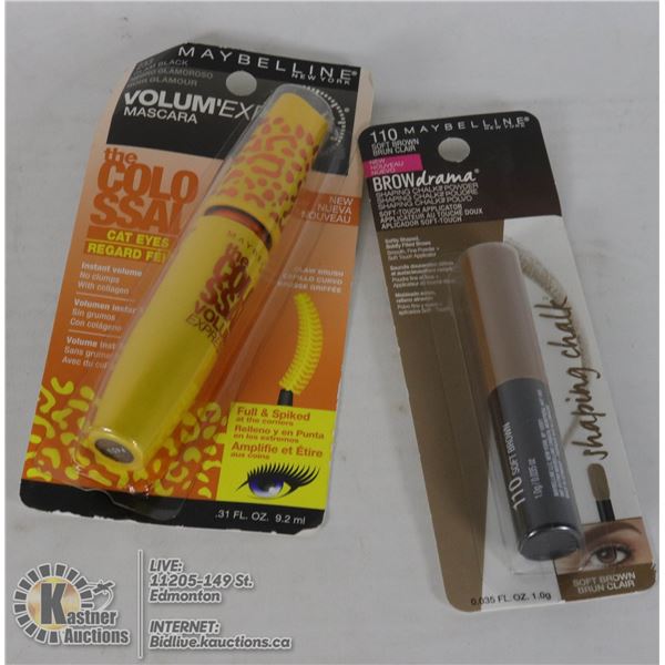 MAYBELLINE GLAM BLACK MASCARA & BROWN BROW SHAPER