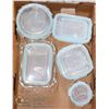 Image 1 : SET OF 9 GLASS RUBBERMAID CONTAINERS