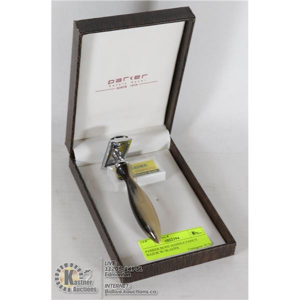 PARKER BONE HANDLE FANCY RAZOR W/ BLADES