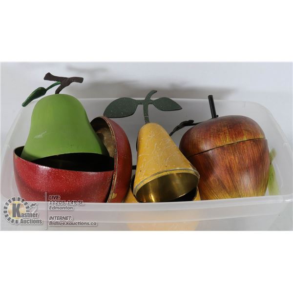 LOT OF VINTAGE BRASS METAL TRINKET BOX FRUIT