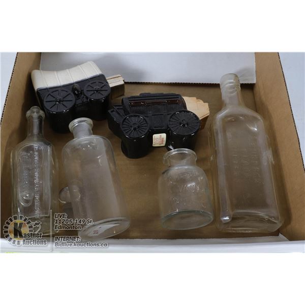 LOT OF ANTIQUE MEDICINE BOTTLES