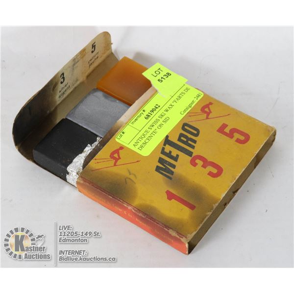ANTIQUE SWISS SKI WAX "FARTS DE DESCENTE" ON SID