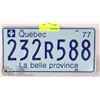 Image 1 : QUEBEC LICENSE PLATE