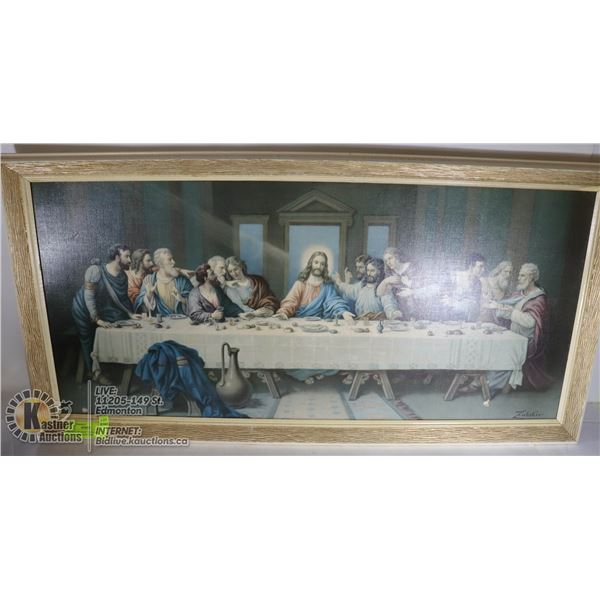 VINTAGE FRAMED "THE LAST SUPPER" REPRODUCTION