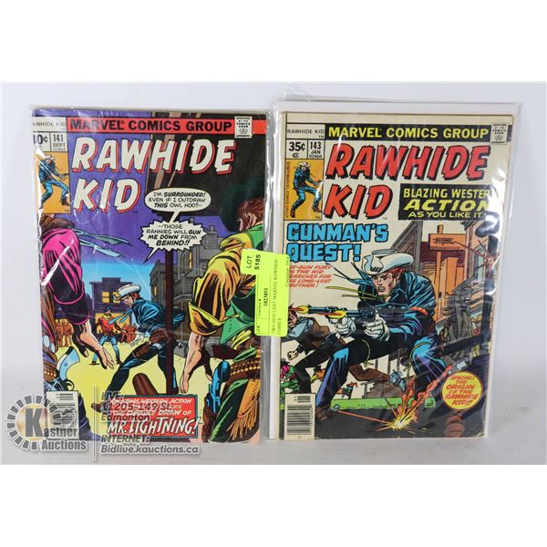 TWO 30/35 CENT MARVEL RAWHIDE COMICS