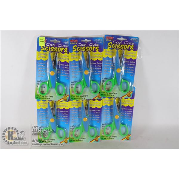 LOT OF 6 SCALLOP BLADE SCISSORS