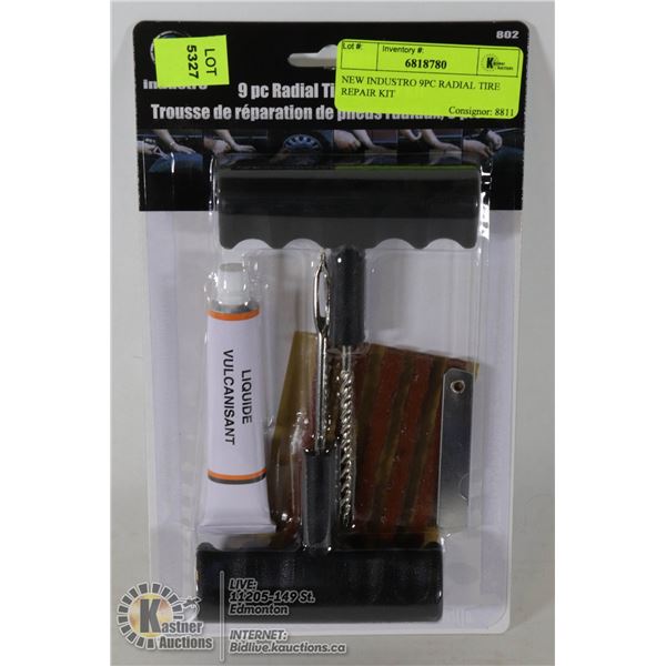 NEW INDUSTRO 9PC RADIAL TIRE REPAIR KIT