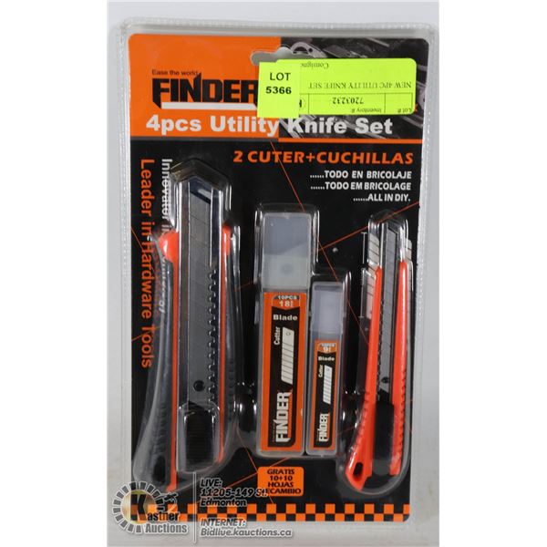 NEW 4PC UTILITY KNIFE SET