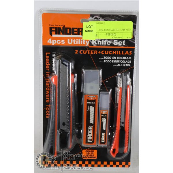 NEW 4PC UTILITY KNIFE SET