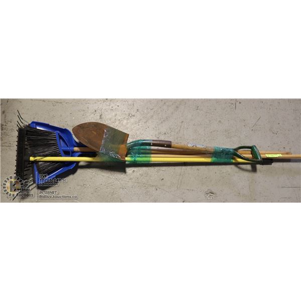 BUNDLE OF HOME AND GARDEN TOOLS INCL. SPADE