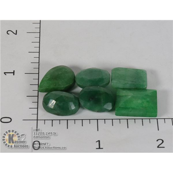 #103-GREEN EMERALD GEMSTONES 61.45ct