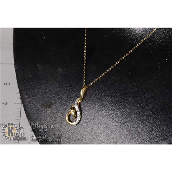 #193-DIAMOND ACCENT PENDANT/ NECKLACE 18"