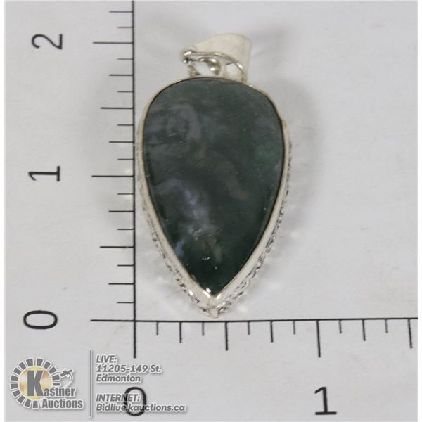 #257-GREEN MOSS AGATE PENDANT