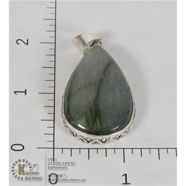 #248-FIRE LABRADORITE PENDANT