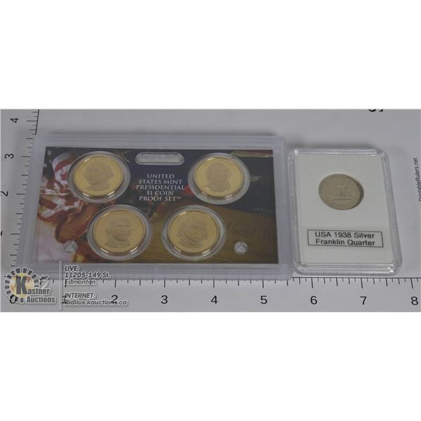 USA PRESIDENTS $1 COIN SET ALL CAMEOS +1938 SILVER