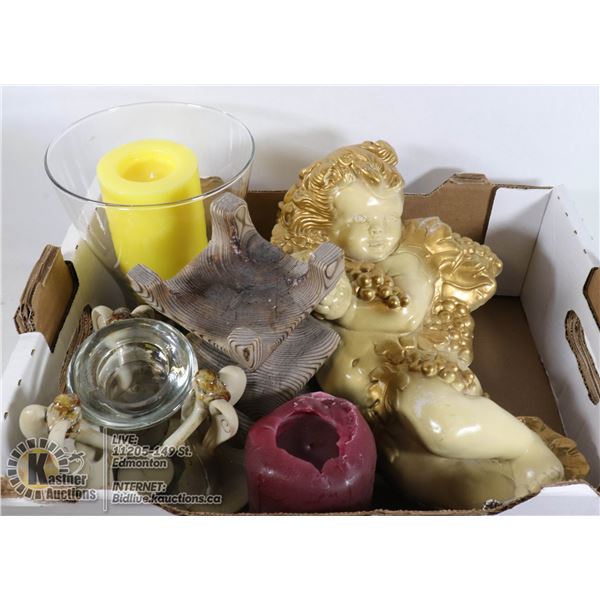 FLAT OF VARIOUS DECOR ITEMS